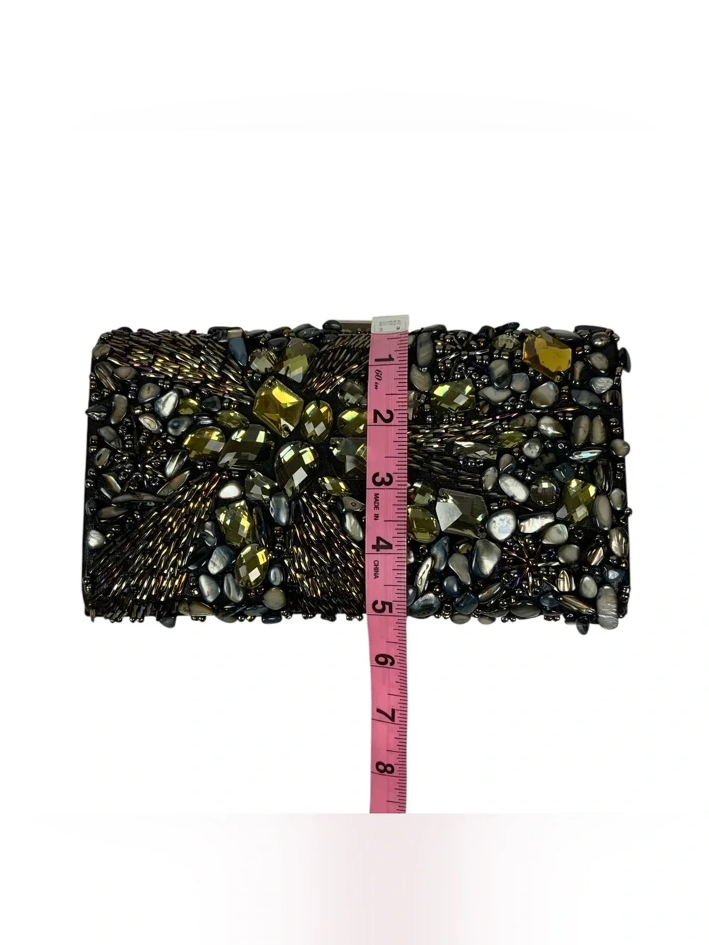 Embellished Hard-Case Evening Clutch
